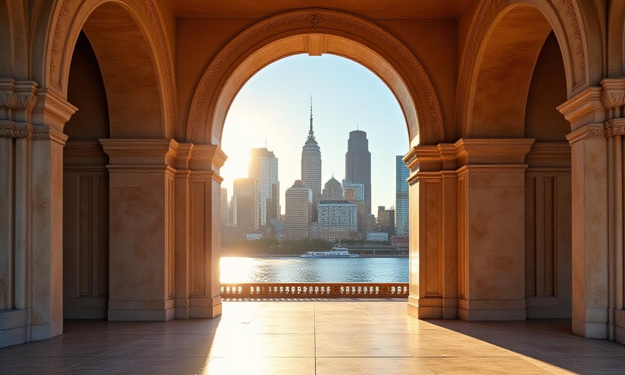 Renaissance style architecture merging with modern Southbank skyline