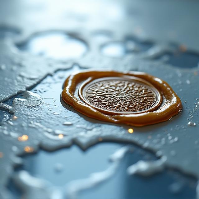 Abstract representation of data protection and heritage artifacts